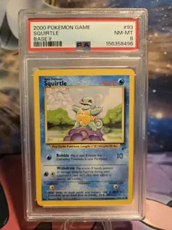 Squirtle 93/130 PSA 8 Common Base Set 2 Pokemon - NEW CERT - - Image 1