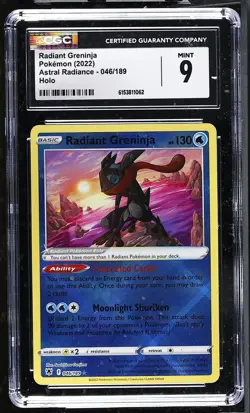 Radiant Greninja 046/189 Holo Astral Radiance Pokemon CGC 9 Mint - Image 1
