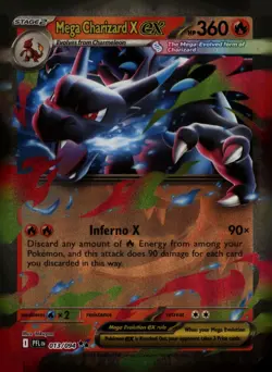 Mega Charizard X ex 013/094 Double Rare Phantasmal Flames Pokemon Holo Near Mint - Image 1