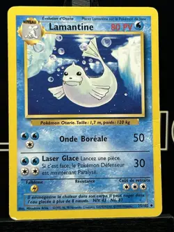 Dewgong Lamantine 25/102 French Uncommon Base Set 1998 Pokemon Card - Image 3