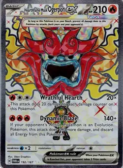 Hearthflame Mask Ogerpon ex 192/167 Twilight Masquerade Pokemon Holo NM - Image 1