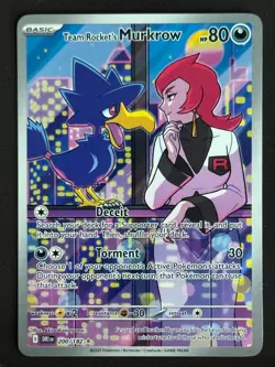 Team Rocket's Murkrow 200/182 IR SV10: Destined Rivals Pokemon NM - Image 1