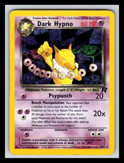 Dark Hypno 9/82 Holo Rare Unlimited Team Rocket Pokemon 2301 - Image 1