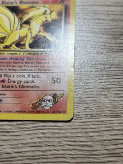 Pokemon Blaine's Ninetales Gym Challenge 21/132 Rare Card Unlimited MP - Image 5