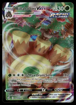 Rillaboom VMAX 023/264 Holo VMAX Rare Fusion Strike Pokemon NM - Image 1