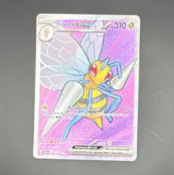 Pokemon Beedrill EX Evolutions Secret Rare 098/086 Holo Full Art 310 HP English - Image 1