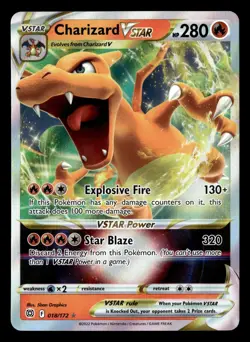 Charizard VSTAR 018/172 Holo VSTAR Rare Holo Brilliant Stars Pokemon Card - Image 2