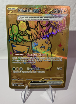 Pack Fresh Pokemon Prismatic Evolutions Pikachu ex 179/131 Hyper Rare Gold NM - Image 1