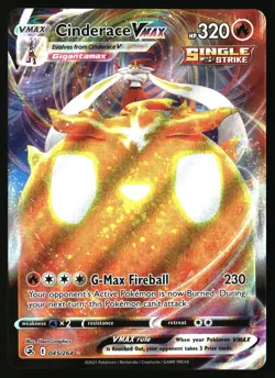 CINDERACE VMAX 045/264 HOLO VMAX RARE FUSION STRIKE POKEMON NEAR MINT - Image 1
