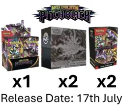 Pokemon Pitch Black Pokemon Center ETB x2 Booster Bundle x2 Booster Box PRESALE - Image 1