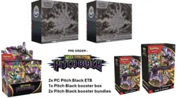 PRESALE! Pokemon Pitch Black Bundle 2x PC ETB + 2x Booster Box + Booster Box - Image 1