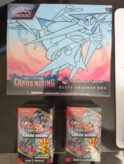 Chaos Rising Pokemon Center ETB Elite Trainer Box & 2 x Booster Bundle US SELLER - Image 1