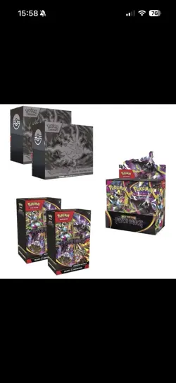 PREORDER Pokemon TCG Pitch black full set 2x ETB+Booster Box+2x Booster Bundle - Image 1