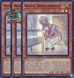 Yugioh! 3x Nurse Dragonmaid BLMM-EN054 Emblazoned Ultra Rare 1st Ed NM - Image 1