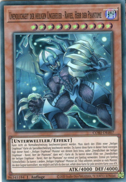 yugioh 1x UNENDLICHKEIT DER HEILIGEN UNGEHEUER RAVIEL CORI-DE007 SUPER Deutsch - Image 1