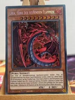 Uria, Herr Der Reißenden Flammen SGX3-DEG01 Secret Rare Deutsch NM YUGIOH - Image 1