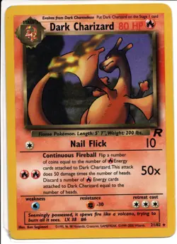Dark Charizard 21/82 - Team Rocket Unlimited - Rare - WOTC Pokemon Card - Image 1