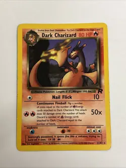 Vintage Pokemon Card Dark Charizard 21/82 Team Rocket Rare WOTC 1999 - Image 1