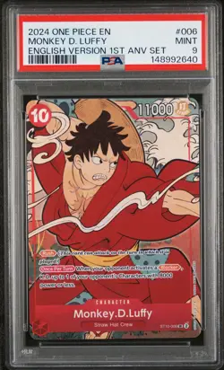 2024 ONE PIECE ENGLISH VERSION 1ST ANNIVERSARY SET #006 MONKEY D. LUFFY PSA 9 - Image 1