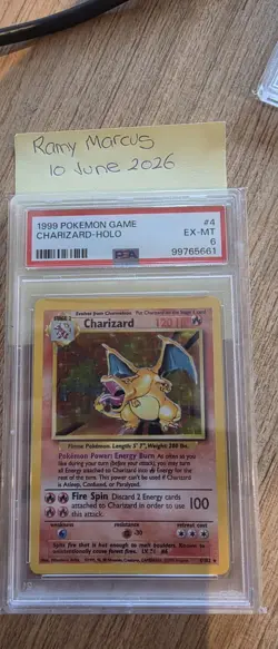 Pokemon 1999 Charizard Base Set Holo 4/102 English PSA Graded - Image 1