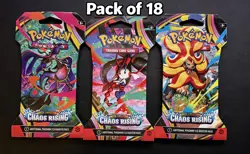 Pokemon Chaos Rising Booster Pack – Mega Evolution Set–FactorySealed Pack of 18 - Image 1