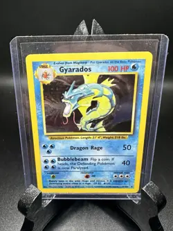 Pokemon Base Set Gyarados Holo Rare Card 6/102 - Image 1