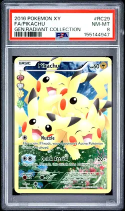 2016 POKEMON XY GENERATIONS RADIANT COLLECTION #RC29 FULL ART/PIKACHU PSA 8 - Image 1