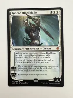 Gideon Blackblade MTG Magic the Gathering Card LP Lightly Played WAR - Image 1