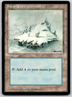 Snow-Covered Island 348 Land Ice Age Magic: The Gathering Lightly Played - Image 1