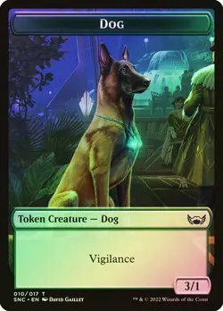 Magic The Gathering MTG DOG // CAT TOKEN FOIL Streets of New Capenna NM - Image 1