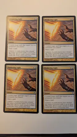 MTG Hindering Light Playset. Blue/White. 4 copies of same card, same set. - Image 1