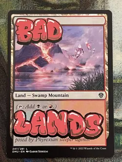 Badlands Hand-Painted Alter - MTG Graffiti Black Red Dual Land Art - Image 2