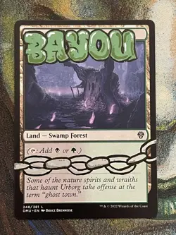 Bayou Hand-Painted Alter - MTG Graffiti Black Green Dual Land Art - Image 1