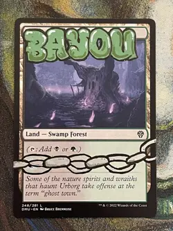 Bayou Hand-Painted Alter - MTG Graffiti Black Green Dual Land Art - Image 2