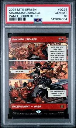 2025 MTG Spiderman 225 Panel Boarderless Maximum Carnage PSA 10 - Image 1