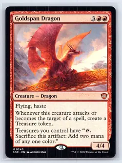 Goldspan Dragon 245 Commander: Secrets of Strixhaven Magic: The Gathering NM - Image 1