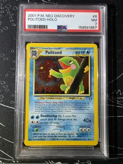 PSA 7 NEO DISCOVERY 8/75 POLITOED HOLO POKEMON 2001 Vintage - Image 3