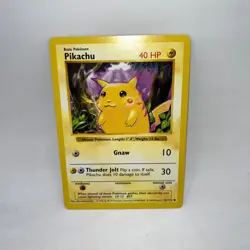 Pikachu (Red Cheeks) 58/102 Common Base Set Shadowless Pokemon Unlimited LP - Image 1