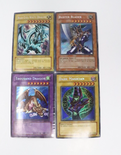 Lot of 4 Blue Eyes White & Thousand Dragon Buster Blader Dark Magician Yu-Gi-Oh - Image 1