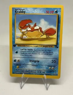 Wizards of the Coast Krabby 51/62 | Fossil 1999 50 HP Common Regular EN 1st Ed - Image 1