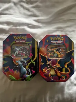 Pokemon TCG - Mega Charizard X and Y ex Tin (Set of 2 Tins) - Brand New Sealed - Image 1