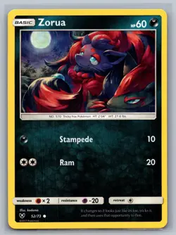 Zorua 52/73 Common Shining Legends Pokemon Lightly Played - Image 1