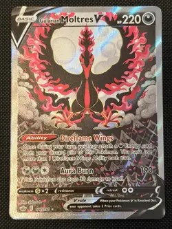 Galarian Moltres V (Alternate Full Art) 177/198 Chilling Reign Pokemon Card Mint - Image 1