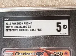 SGC 5 graded 2019 Pokemon Sun & Moon Black Star Promo Charizard GX (SM195) - Image 3