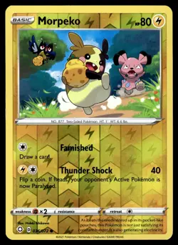 Morpeko 036/072 Common Shining Fates Pokemon Reverse Holo Near Mint - Image 1