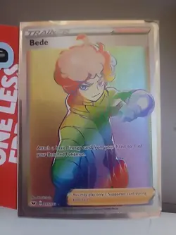 Bede 207/202 Sword & Shield NM Full Art Secret Rainbow Rare Pokemon Card - Image 1