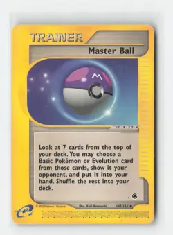 Master Ball 143/165 Uncommon Expedition Base Set Pokemon Damaged - Image 1