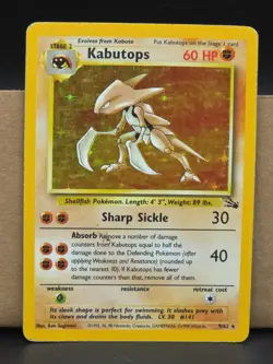 1999 Pokemon Fossil unlimited #9 Kabutops Holo Rare Pokemon Gaming - Image 1