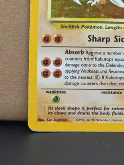 1999 Pokemon Fossil unlimited #9 Kabutops Holo Rare Pokemon Gaming - Image 5
