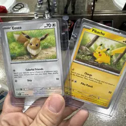 Pikachu - 025/165 - Stamped Promo - Pokemon Together And Eevee Stamp Pokemon - Image 1